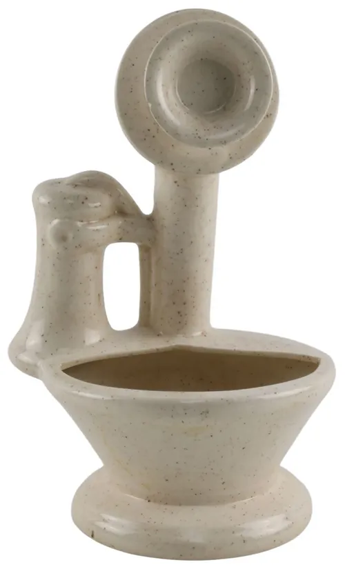 Beige Ceramic Candlestick Telephone Plant Pot