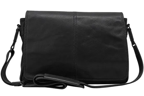 Black Leather Messenger Bag