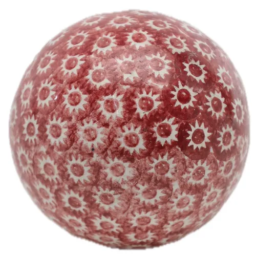 Burgandy Sunburst Antique Ceramic Carpet Ball