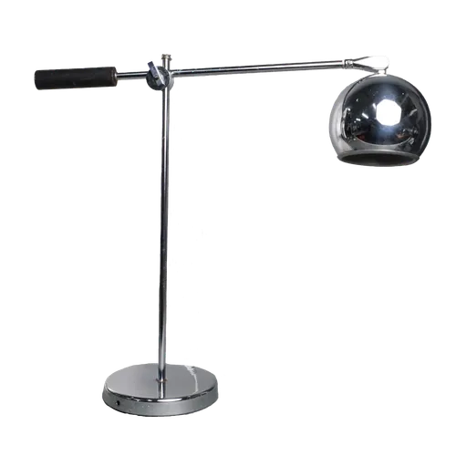 Vintage Tall Polished Chrome Domed Articulating Desk Lamp
