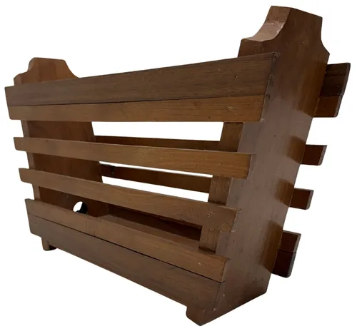 Wood Slat Magazine Holder