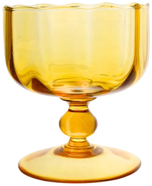 Amber Glass Goblet Bowl