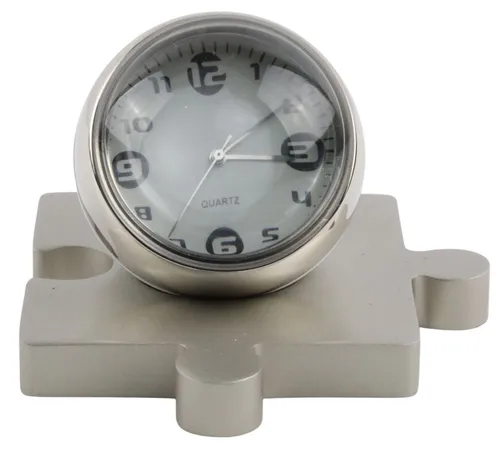 Orb Desk Clock On Silver Metal Puzzle Piece