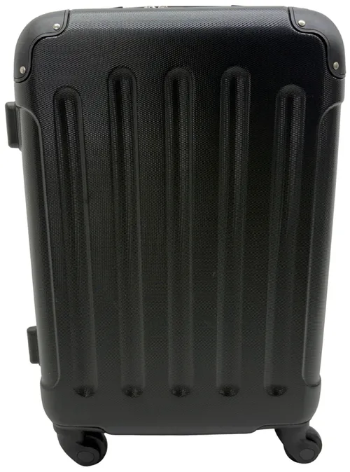 Matte Black Hard Vertical Line Carry On Suitcase