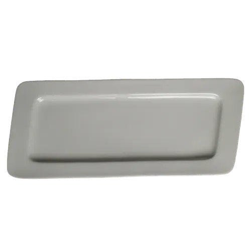 White Trapezoid Parallelogram Shape Serving Platter