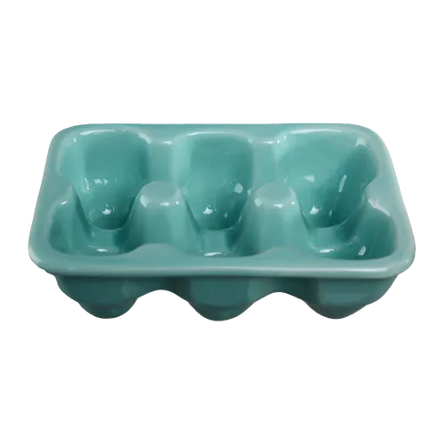 Teal Ceramic Egg Carton Holder