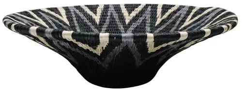 Black & White Sisal Woven Bowl