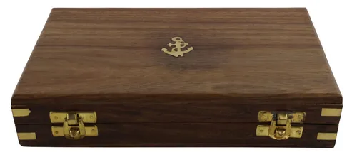 Wood Box With Brass Anchor