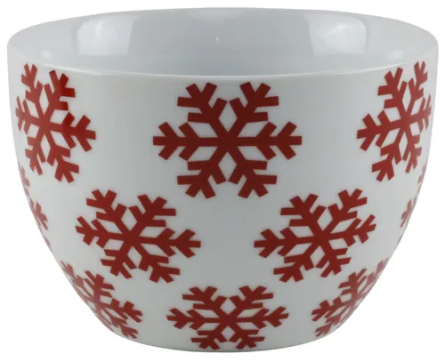 White & Red Ceramic Mixing Bowl - Medium