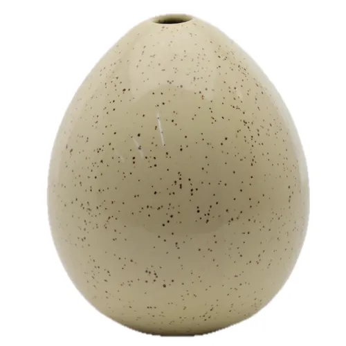 Cream Speckled Ceramic Egg Bud Vase