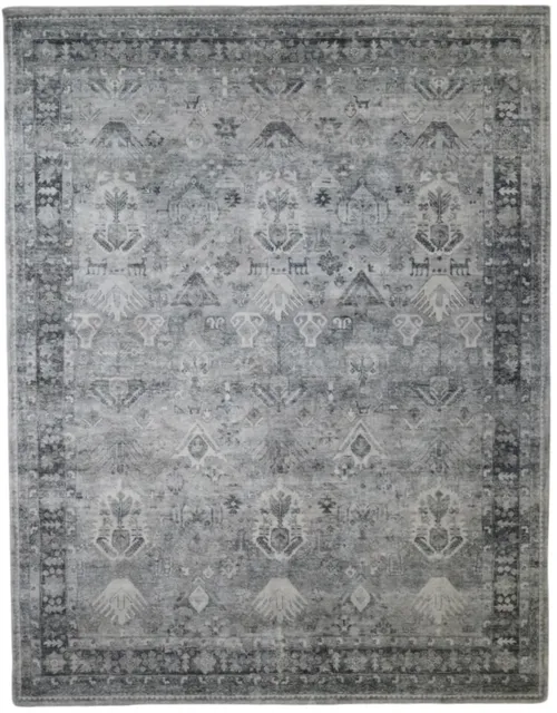 Sage Graphite Rosette Area Rug 7'6