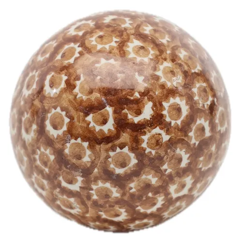 Brown Sunburst Antique Ceramic Carpet Ball