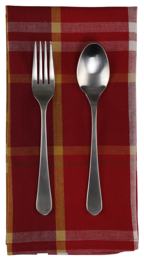 Red & Gold Plaid Napkin