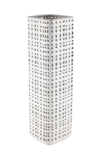 White Ceramic Wicker Vase
