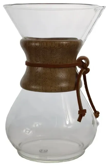 Glass & Wood Pour Over Coffee Maker