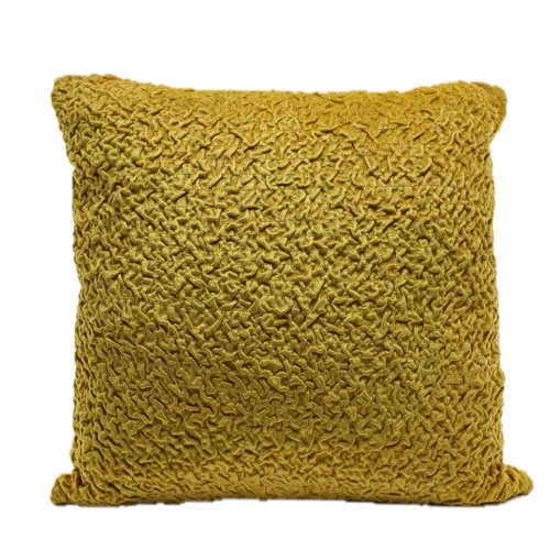 Yellow Goldenrod Wrinkle Throw Pillow