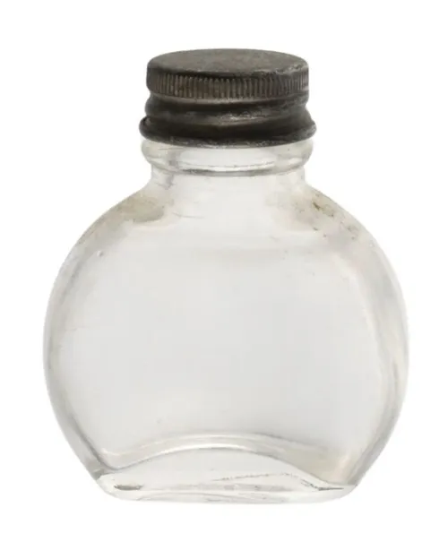 Antique Clear Glass Apothecary Bottle - O