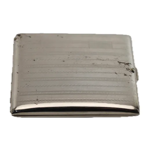 Silver Stripe Metal Cigarette Case