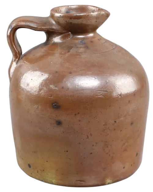 Antique Brown Stoneware Crock Jug With Handle