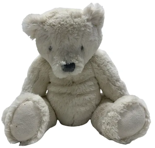 White Stuffed Bear Plush With Grey Nose