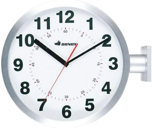 Silver Double Sided Wall Clock