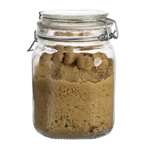 Clear Glass Canister With Brown Sugar