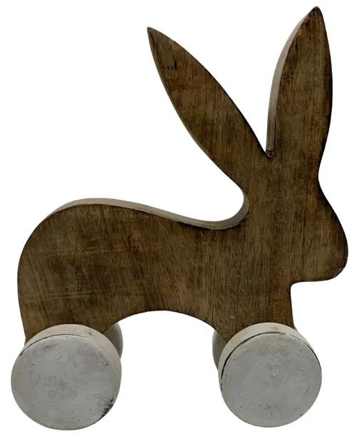 Natural Wood Rabbit Push Toy