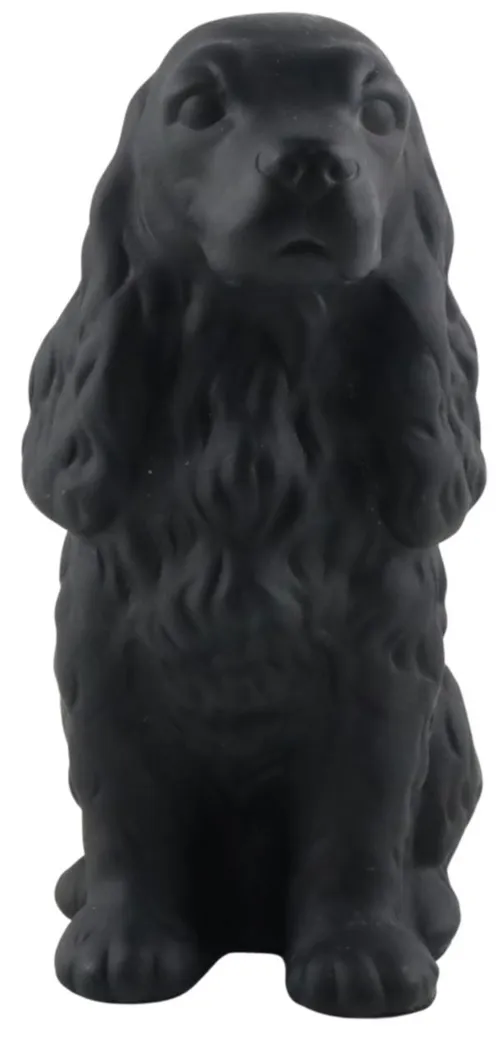 Matte Black Ceramic Dog