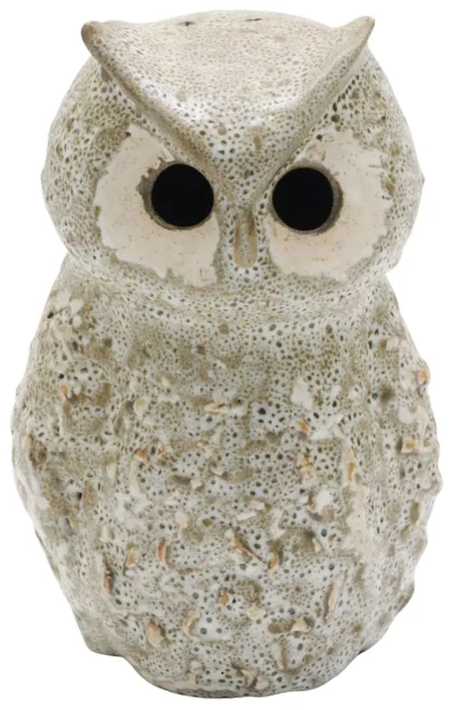 Pottery Owl With Lava Glaze