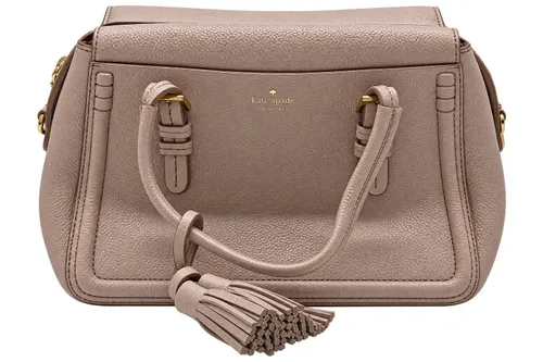 Taupe/Greige Pebbled Leather Handbag