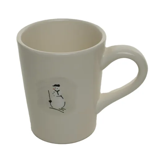 White Snowman In Tie Christmas Mug