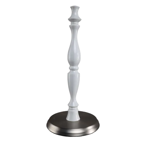 Brushed Metal & White Paper Towel Holder