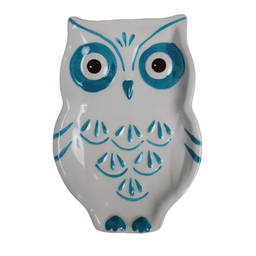 Blue Plume Owl Spoon Rest