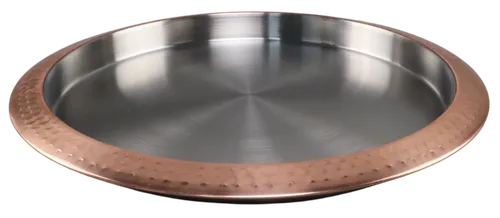 Stainless Steel Serving Tray With Copper Rim