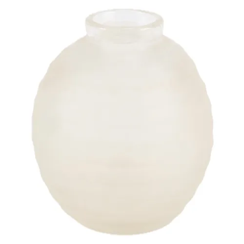White Frosted Glass Beehive Vase