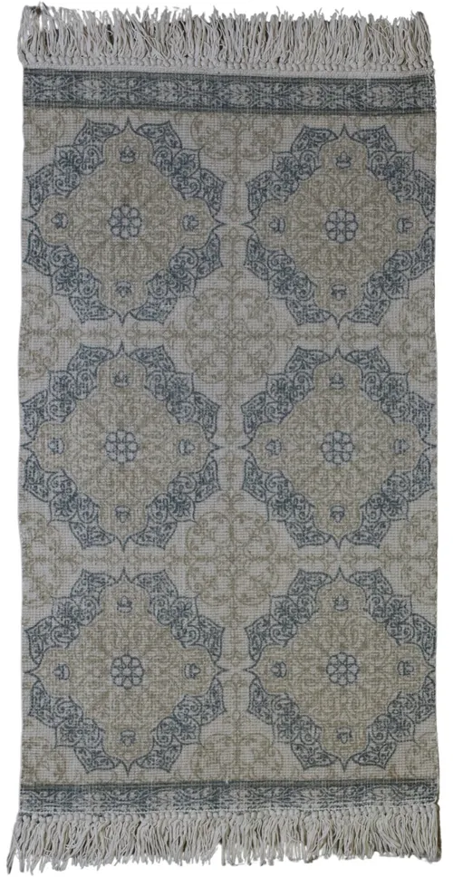 Blue & Sage Medallion Entry Mat Rug 2'2