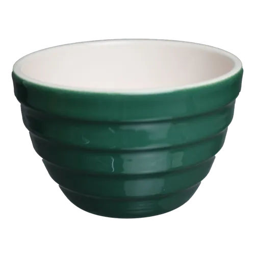 Basil Green Ribbed Ceramic Small Bowl