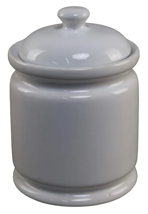 White Ceramic Canister With Lid - Medium