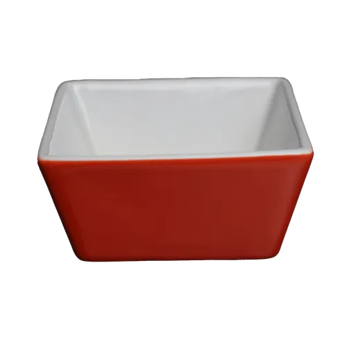 Papaya Orange Ceramic Square Small Bowl