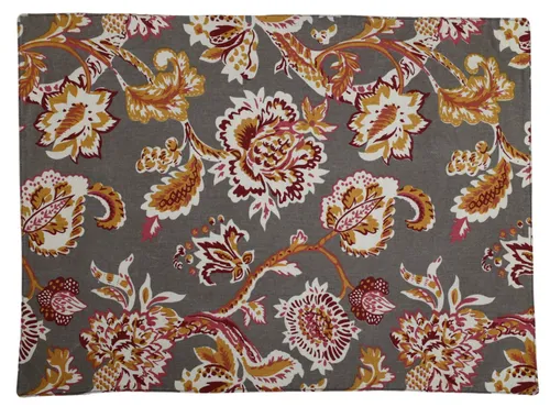 Grey Floral Rectangular Placemat