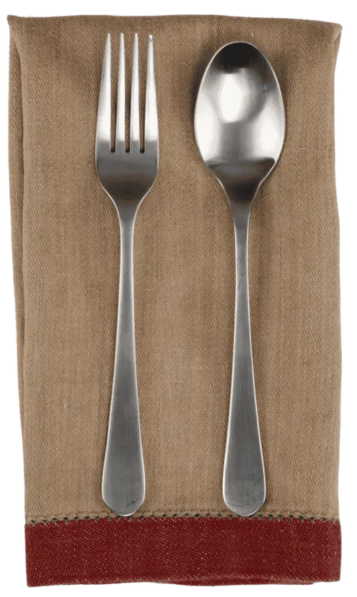 Beige With Burgundy Trim Napkin