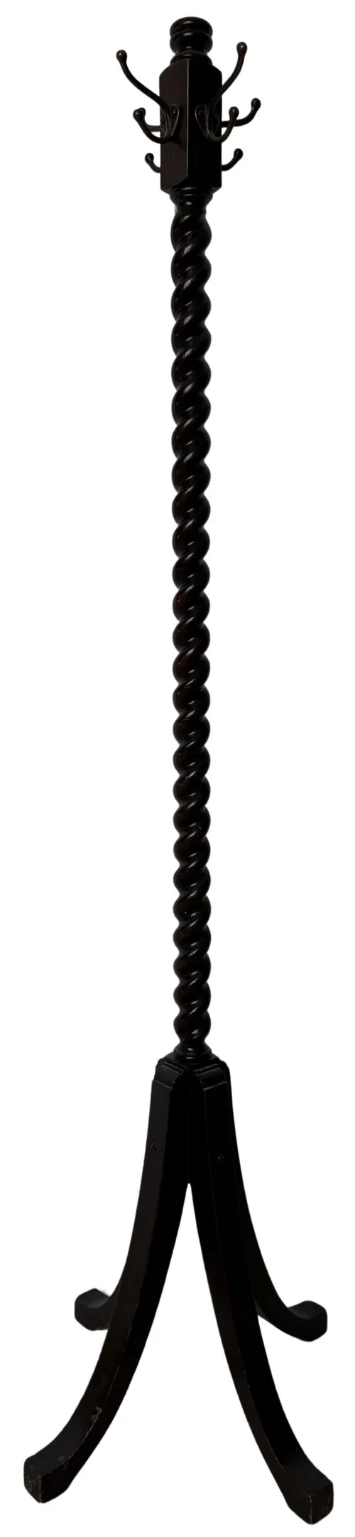 Mahogany Barley Twist Standing Coat Rack