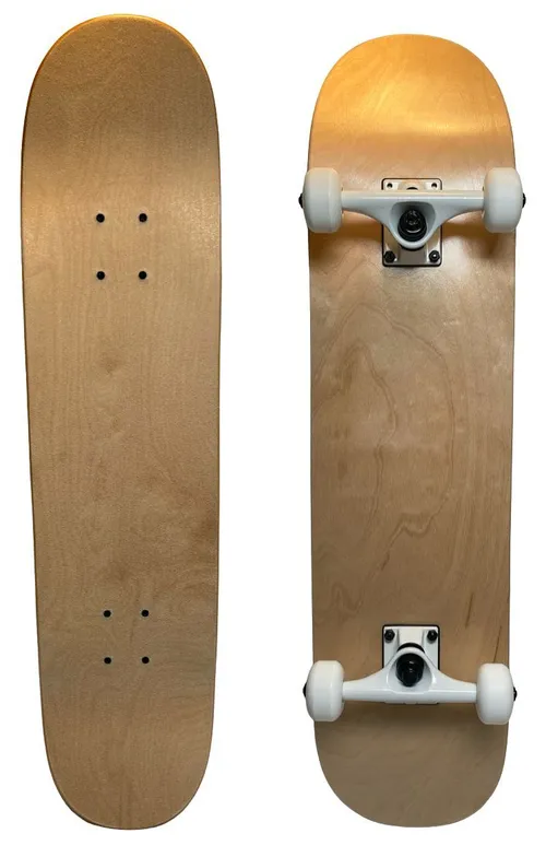 Natural Wod Grain Skateboard With Clear Grip Tape