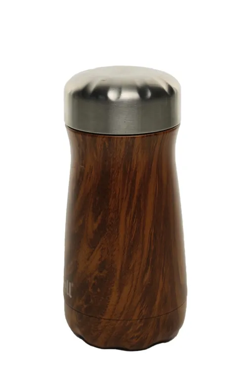 Chubby Brown Woodgrain Metal Water Bottle