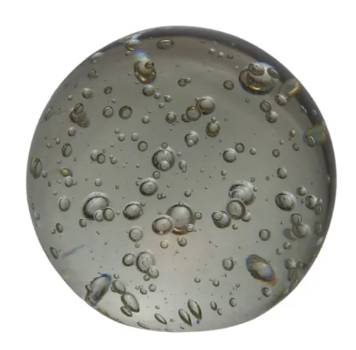 Clear Bubble Glass Paperweight