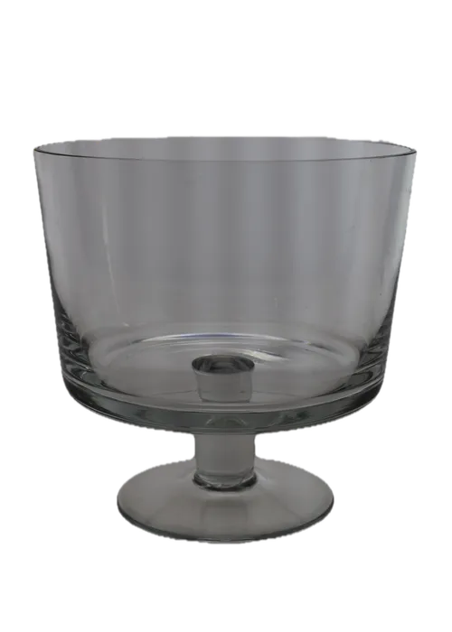 Raised Deep Dish Clear Glass Vase