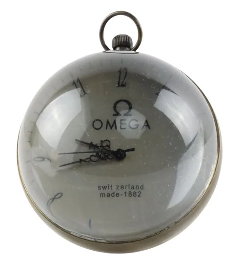 Brass Banded Crystal Ball Clock