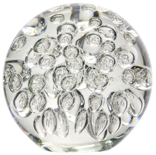 Clear Bubble Glass Orb Paperweight