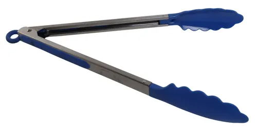 Metal Tongs With Blue Tips