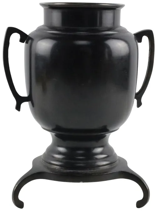 Blackened Bronze Metal Vase